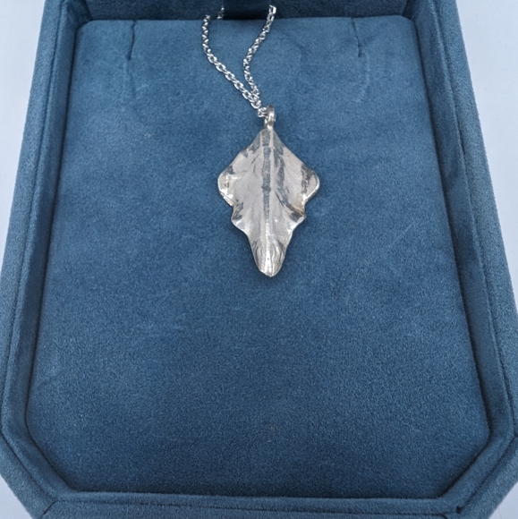 Handmade Silver Leaf Necklace - Picture 2 of 4